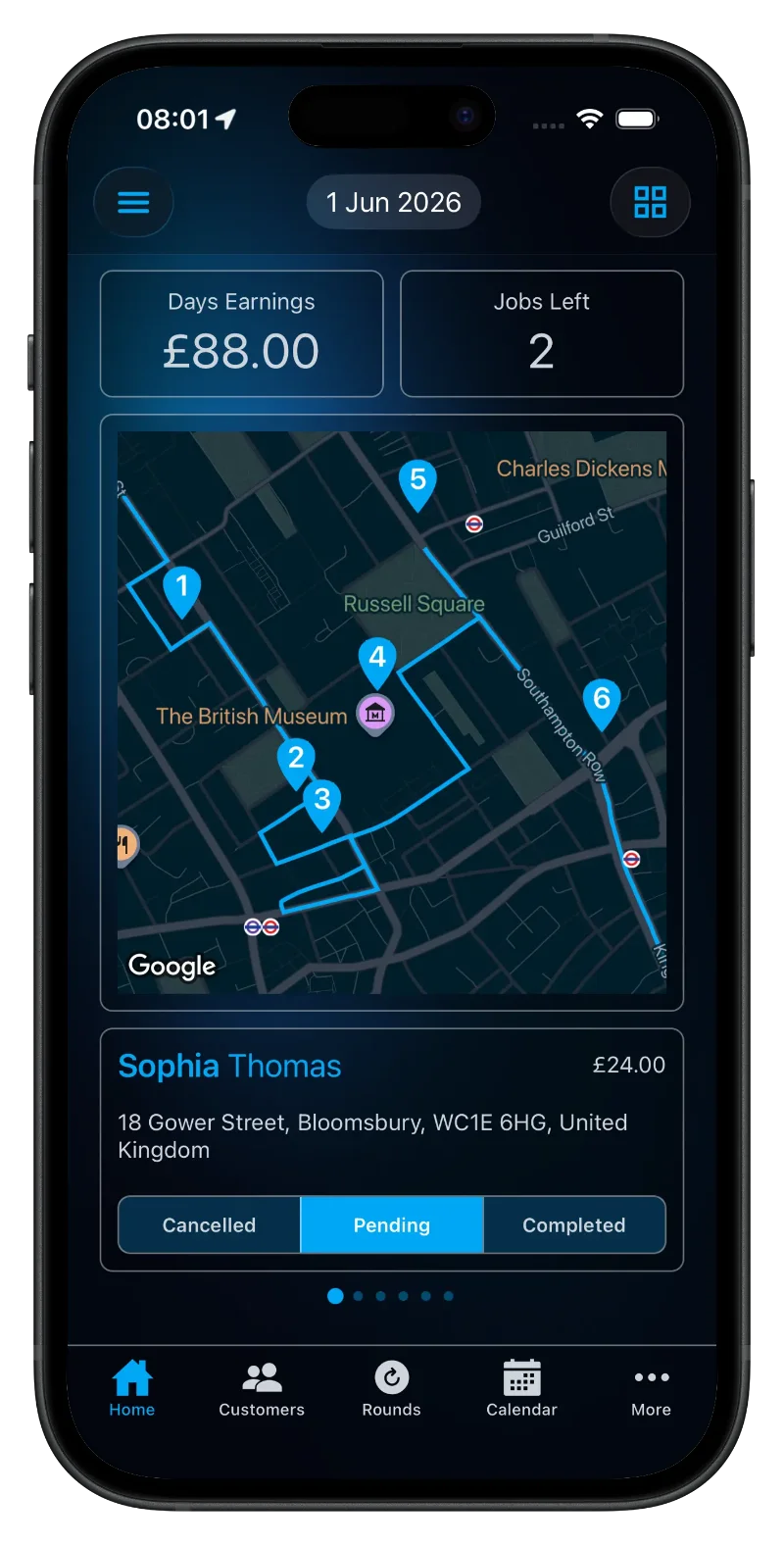 Budelo App Home Map Screen on an iPhone