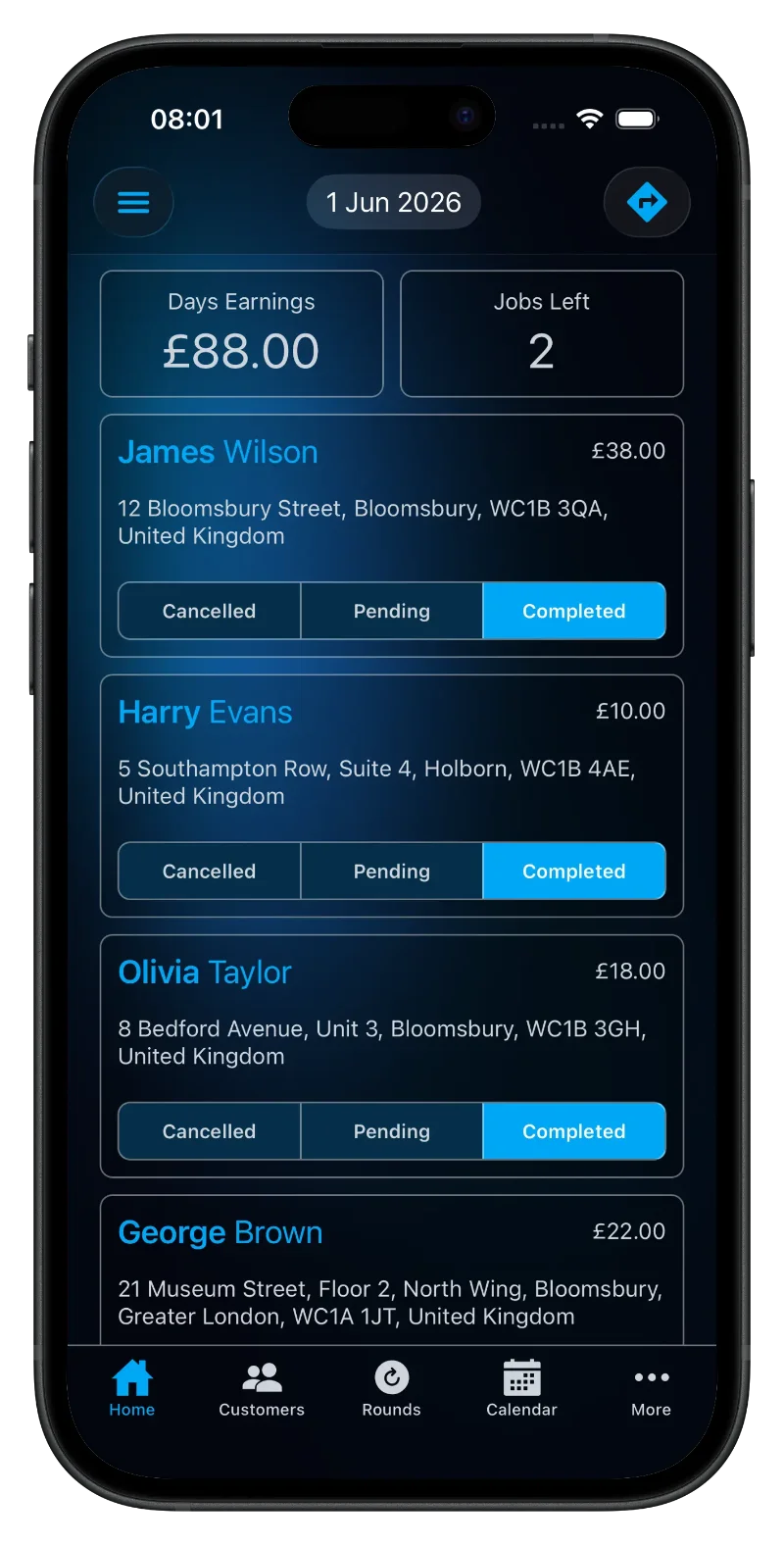 Budelo App Home Tile Screen on an iPhone